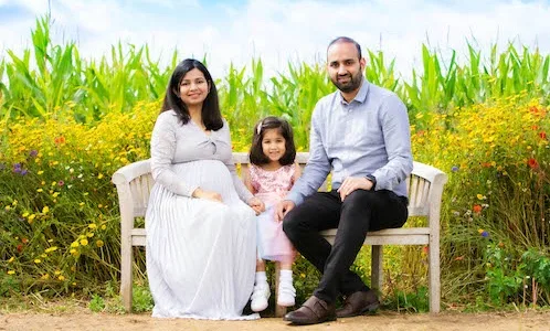 Beautiful Family Portrait on a bench