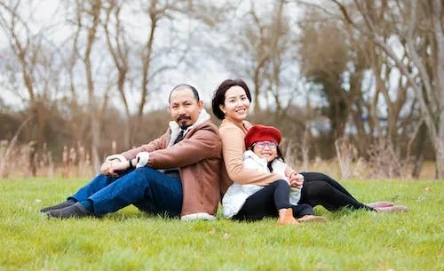 Beautiful Family in the Woods