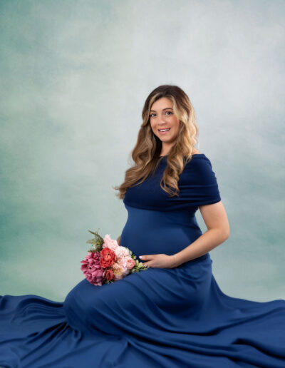 Daniella - Maternity Portrait With A Beautiful Blue Dress