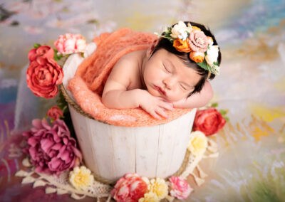 Newborn Photograph - Portfolio - Flowers Bucket