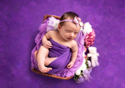 Newborn Photograph - Portfolio - Purple Wrap