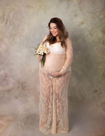 Vanessa - Maternity Portrait With Yellow Fabric